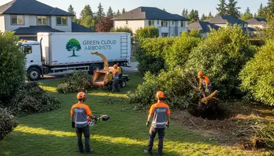 Professional shrub removal service clearing overgrown bushes in Albany, GA yard