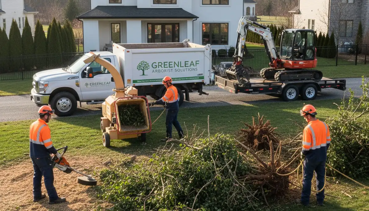Professional shrub removal service clearing overgrown bushes in Albany, GA yard