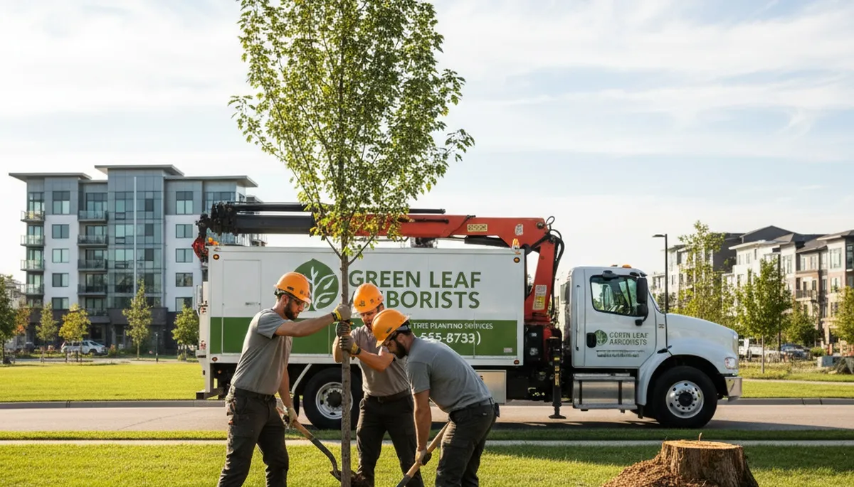 Arborists planting new trees in Albany, GA for residential landscaping by Chop Chop Tree