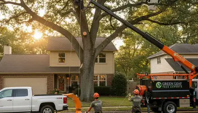 Professional tree removal service by experts in Albany, GA safely cutting and clearing large trees