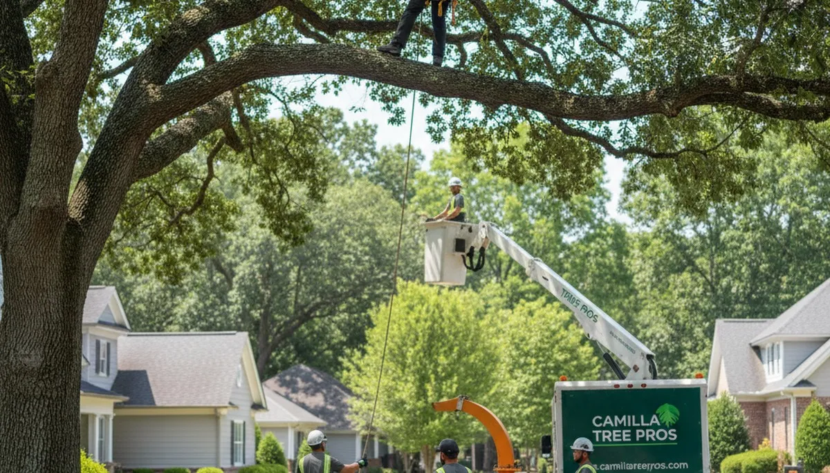 Professional tree removal service crew working safely in Albany, GA