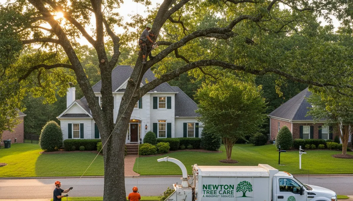 Professional tree removal service in Albany GA removing large oak safely