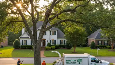 Professional tree removal service in Albany GA removing large oak safely
