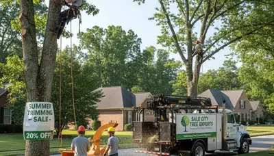 Professional tree removal service crew working safely in Albany, GA