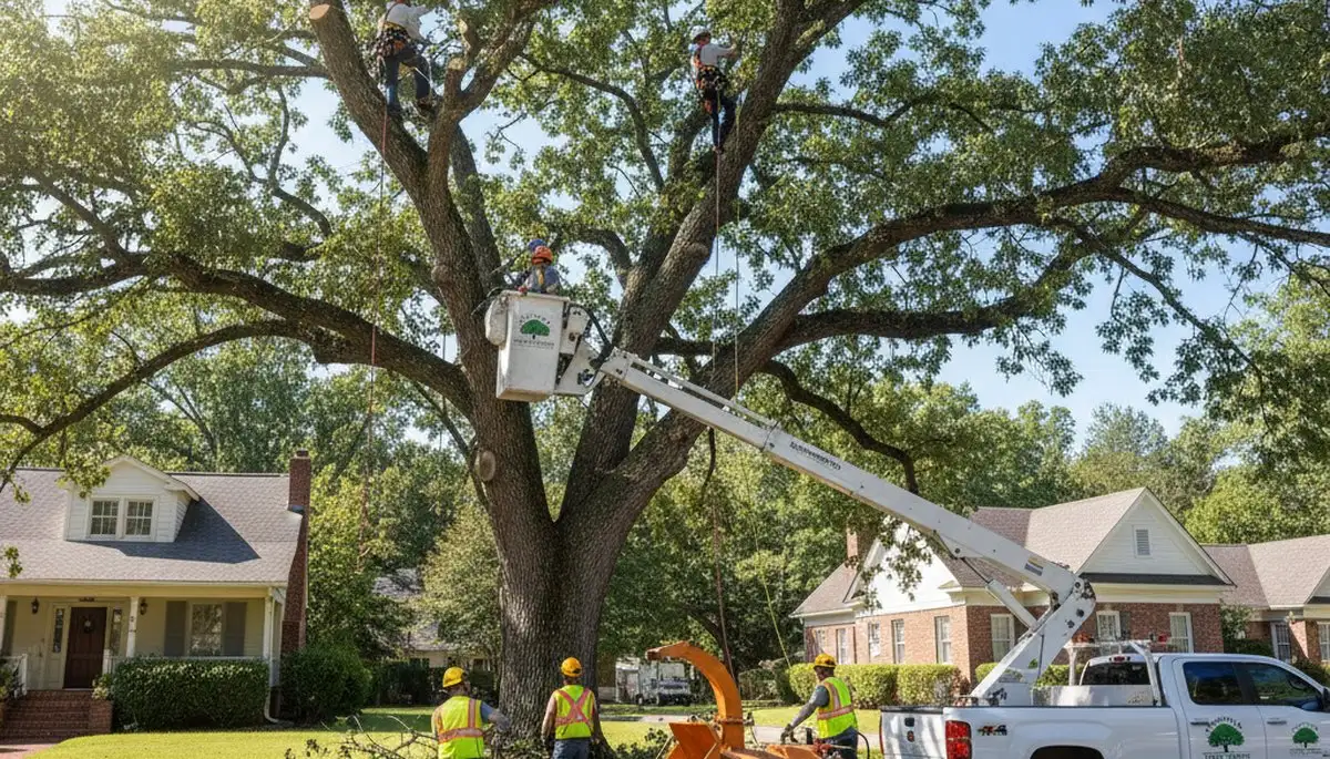 Professional tree removal service crew working safely in Albany, GA